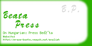 beata press business card